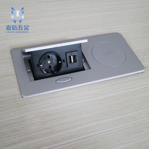 批发带无线充电桌面插座的双欧盟插座USB/Type-c嵌入式隐藏插座盒 - Product Image 1