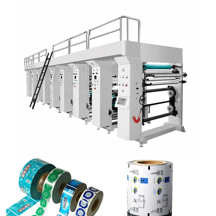 ZRAY-A 1/2/4/6 Color OPP BOPP PE Plastic Film Roll To Roll Rotogravure Printer Printing Machine