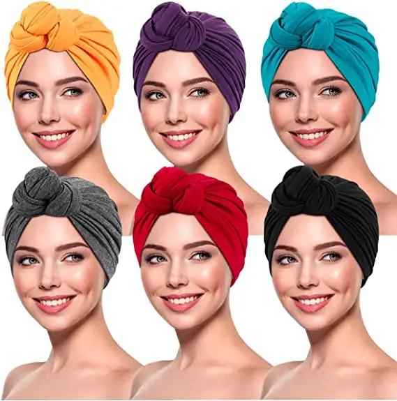 Turban et couvre-chef pour femmes, bonnets tête de mort, Turban africain fleur nœud pré-attaché Bonnet Bonnet Bonnet pour femmes