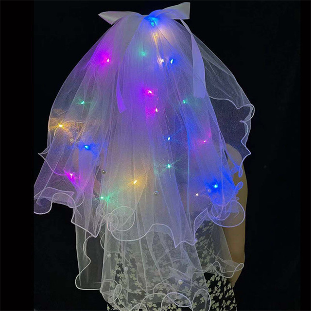 Light Up Wedding Bridal Veil- colorful light