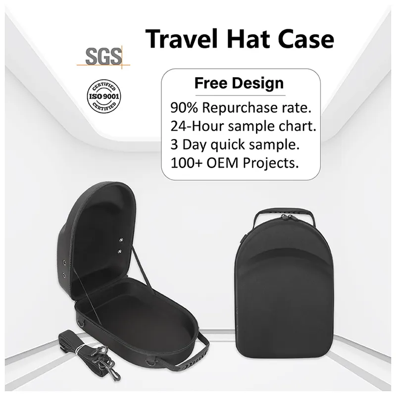 ロゴ付きフィドラウエスタンハットキャリングケースバッグを旅行するための高品質のカスタム野球帽キャリアエヴァハットケース