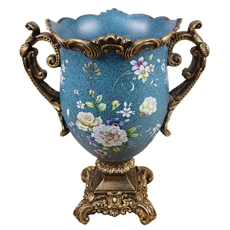 Винтажные Роскошные вазы с цветочным рисунком 2021, домашний декор, гостиная, жароны, Роскошные Элегантные вазы Европейского дизайна