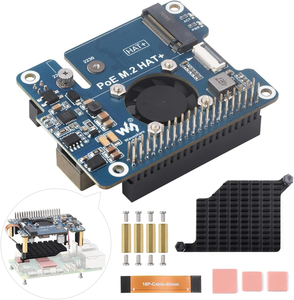 Aismartlink WAVESHARE NVME PCIe to M.2 Adapter with PoE <strong>Function</strong> and Fan for RPI, Compatible <strong>Raspberry</strong> <strong>Pi</strong> 5 Supports 802.3af/at