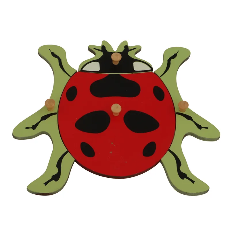 BO013 Kids Wooden Educational Children Toy Lady bug puzzle montessori material