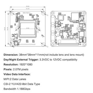 Kamera modul Jetson Embedded-Serie VEYE-MIPI-IMX385 Nano TX2 Xavier NX Raspberry Pi Compute-Modul