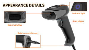 New Fashion HC-3206 1D CCD Barcode Scanner High Elasticity Button Large Capacity Battery Wired QR <strong>Code</strong> Reader USB Stock Scanner - Product Image 5