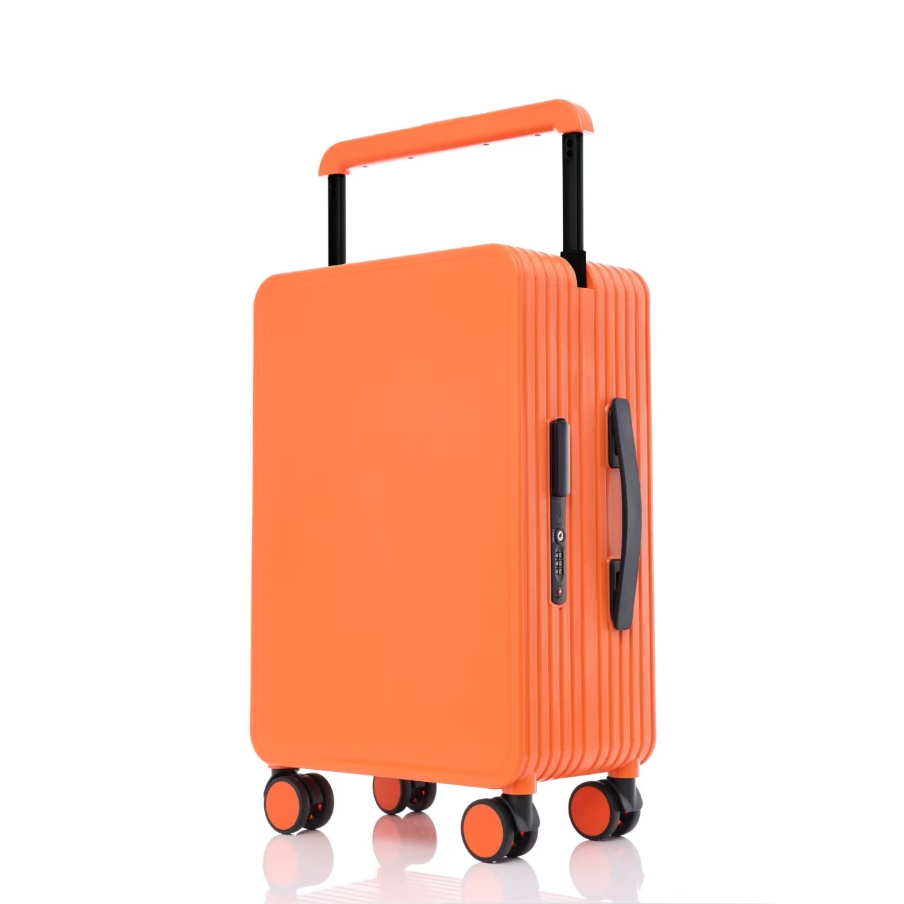 Orange wide suitcase