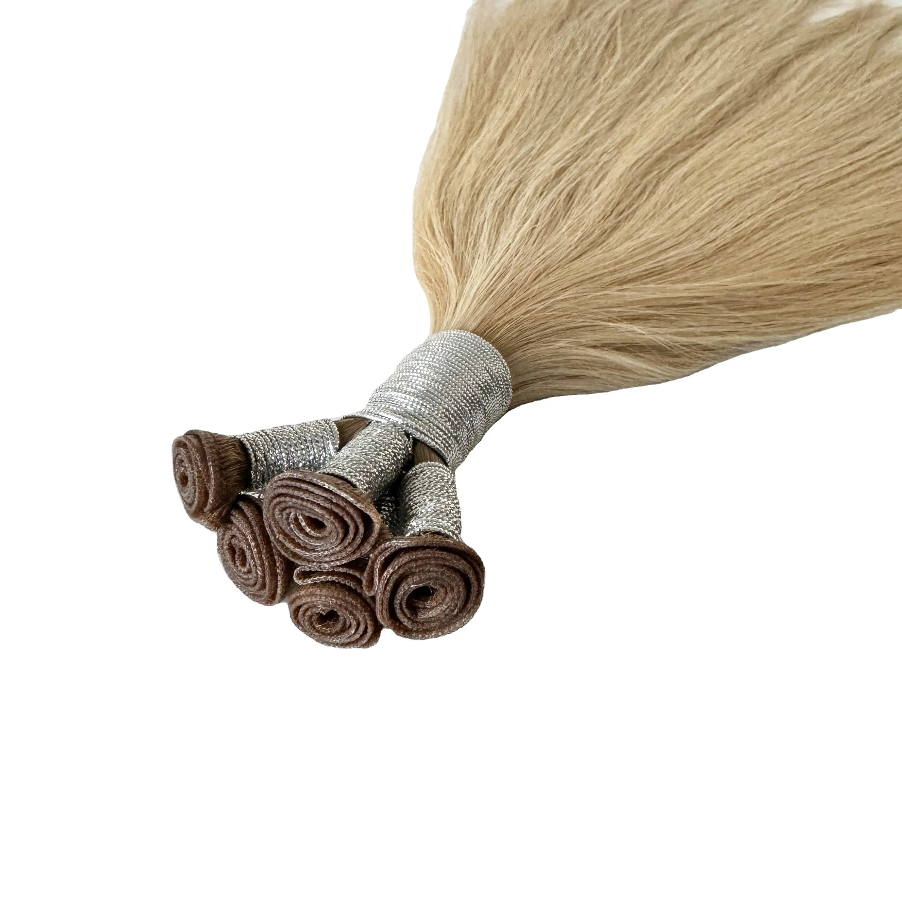Çift çekilmiş bakire demetleri manikür hizalanmış 100g işlenmemiş brezilyalı ham satıcıları Genius atkı saç ekleme insan saçı