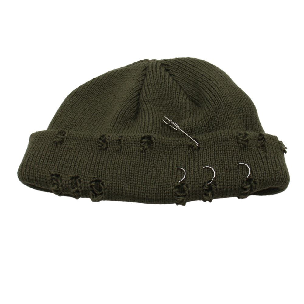 Vert armée (tricoté avec des épingles)