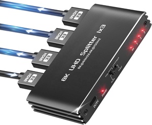 SY 8K for HDMI 2.<strong>1</strong> <strong>1</strong>-in-<strong>3</strong>-out 1x3 <strong>Splitter</strong> and Switch for TV Monitor &amp; Gaming 4K 120fps Video <strong>Splitters</strong> &amp; Converters - Product Image 1