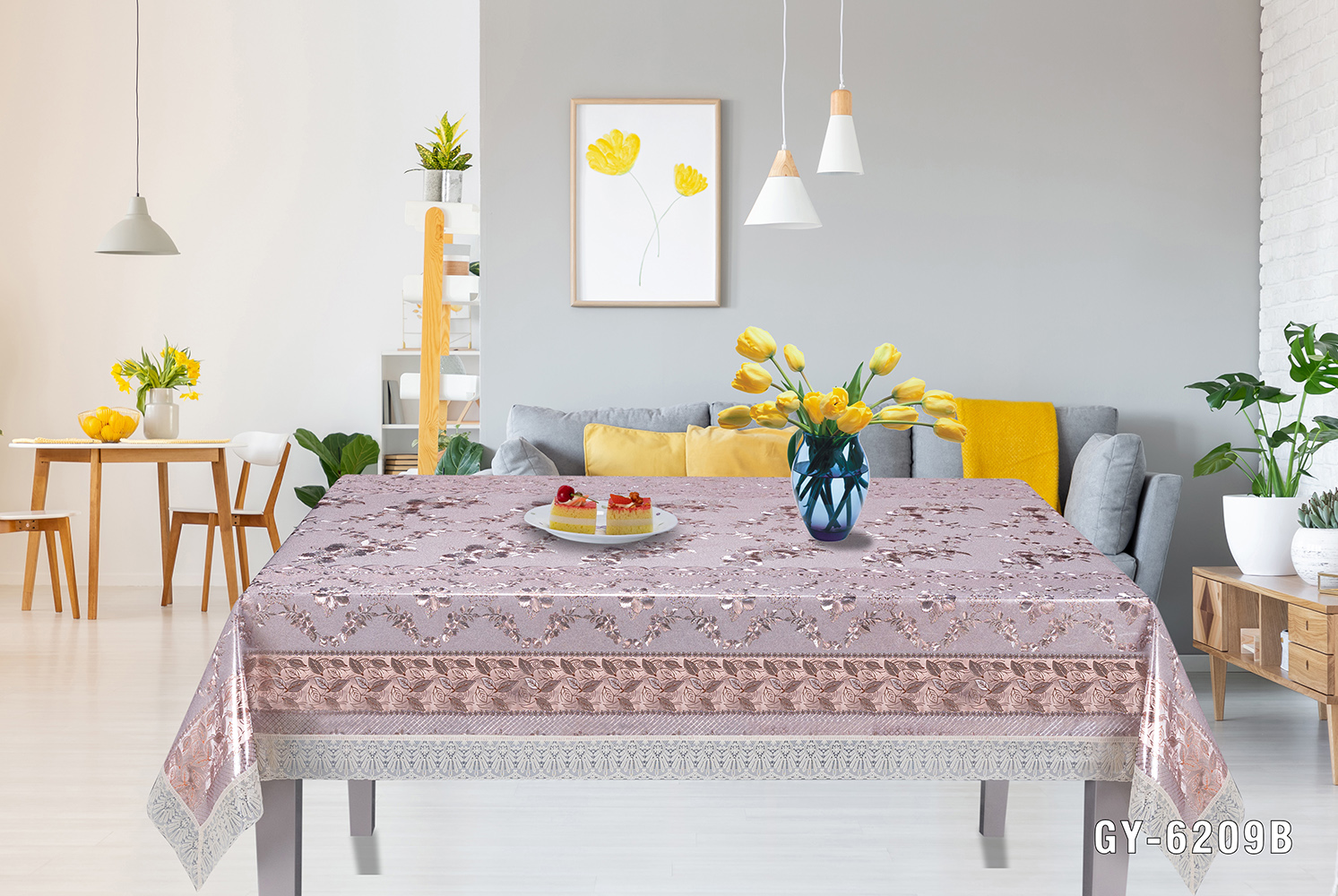 Easy Clean Lace Edge PVC Independent Table Cloth Sheet