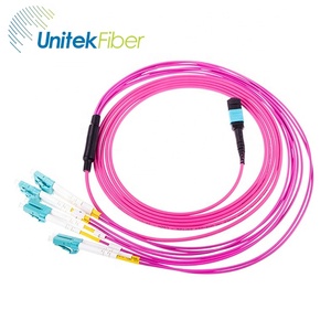 High quality 8 core mpo <strong>mtp</strong> to 4 uniboot lc duplex breakout fiber optical patch cord - Product Image 3