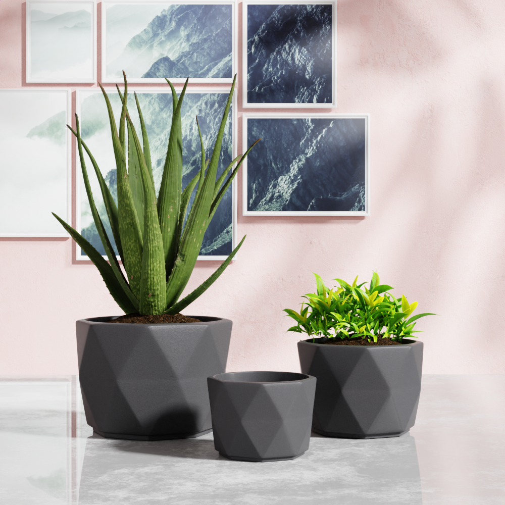 customize Diamond starry Flower Planter Indoor Garden Succulents pot large ceramic Plant Pots