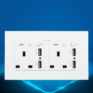 Double British <strong>Socket</strong> <strong>Switch</strong> <strong>with</strong> Dual USB <strong>Socket</strong> <strong>Multi</strong>-<strong>function</strong> Two or Three Plug Mobile Phone Charger Panel <strong>Socket</strong> - Product Image 5