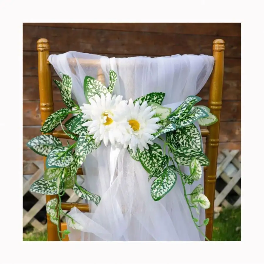 Fajas de boda, sillas de decoración de satén para cascada, lentejuelas rosas, oro y turquesa, silla blanca, decoración de flores negras