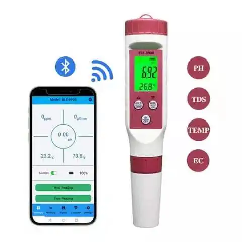 Bluetooth 4 en 1 medidor de pH TDS EC medidor de agua potable Kit de prueba de pH probador Digital Multi parámetro Analizador de agua con WIFI
