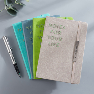 Agenda para reuniones de oficina, cuaderno A5 de tela de cuero PU, cubierta dura, cuaderno elástico de mano con Logo grabado, 2023 - Product Image 3