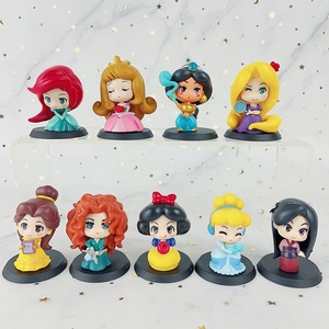 9PCS美しいプリンセスシリーズフィギュアおもちゃアリスシンデレラエルザソフィアアンナジャスミンアクションフィギュアキッズギフト
