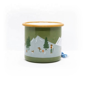 Enamel Camping Mug Matt Mug Matte  12OZ  Mug Sold Well in USA  350ml 500ml Ollas De Peltre Pewter Custom Colors Logos Red Blue - Product Image 4