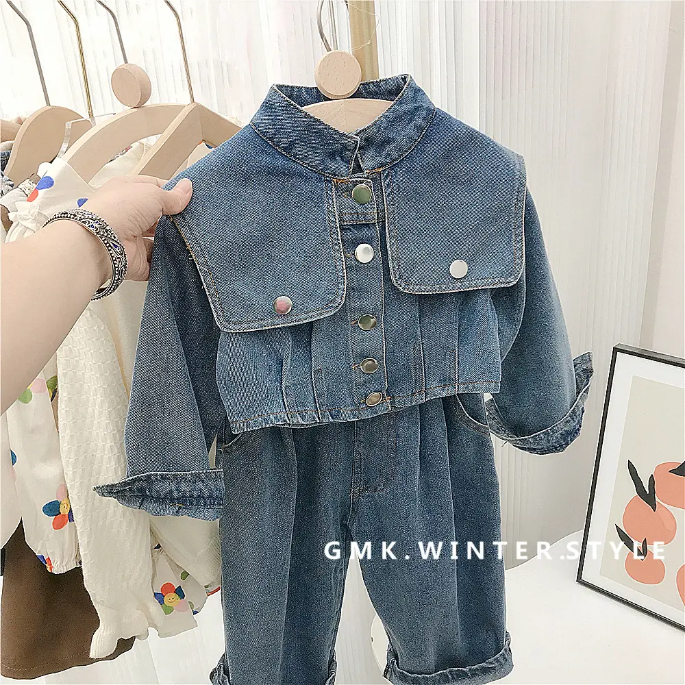 2-8 Jahre Kinder Mädchen Freizeit kleidung Sets Kinder Denim Jack und Jeans Anzüge für den Frühling Herbst