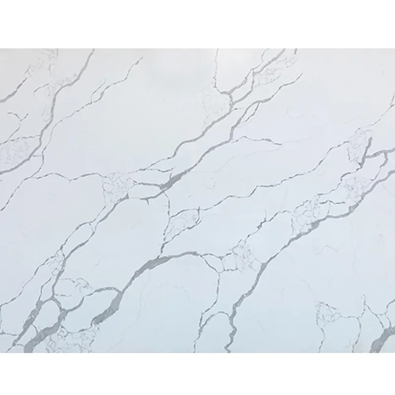 Cuarzo Blanco De 12 Mm Batu Kuarsa Dapur Mengkilat, Batu Kuarsa Abu-abu Buatan Putih Perak