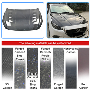 KAP MESIN SERAT KARBON untuk MAZDA 3 AXELA HATCHBACK 2014 2015 2016 2017 2018 - Product Image 2