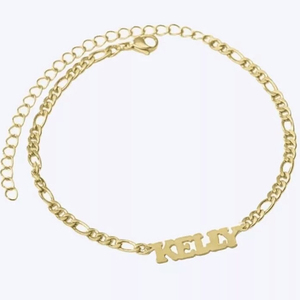 18k सोने की प्लेटेड कस्टम नाम अलेट बीच सैंडल फुट गहने स्टेनलेस स्टील का व्यक्तिगत नाम - Product Image 2