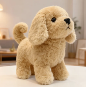 Büyük altın kürklü kadife elektrikli köpek yavrusu, gerçekçi oyuncak, yürüyebilir ve kabuğu, çocuğun evcil hayvan oyuncak - Product Image 1