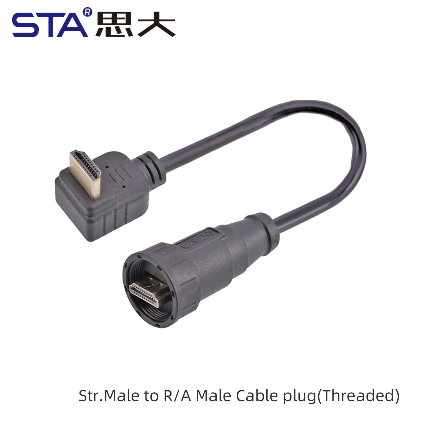 Connecteur mâle droit vers mâle coudé