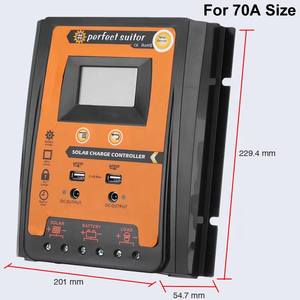 Regolatore di carica solare 12V 24V 30A 50A 70A pannello solare regolatore batteria Dual USB 5V Display LCD MPPT all'aperto