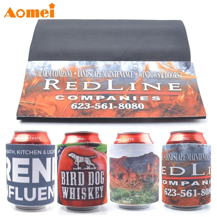 AOMEI Großhandel OEM Custom ized Universal Sublimation Blank Neopren Bierflasche Slap Wrap Dosen Kühler hülse Coozy Stubby Holder