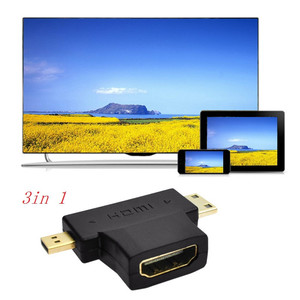 2合1 HDMI至迷你/微型HDMI适配器公头至HDMI母通用T适配器，带镀金连接器 - Product Image 6