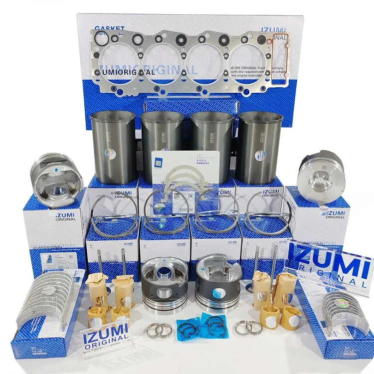 IZUMI 4HF1 4JA1 4JB1 4HG1T Kit de revestimiento del cilindro del pistón del motor 4JG1 Kit de reparación de revisión repuestos del motor para ISUZU