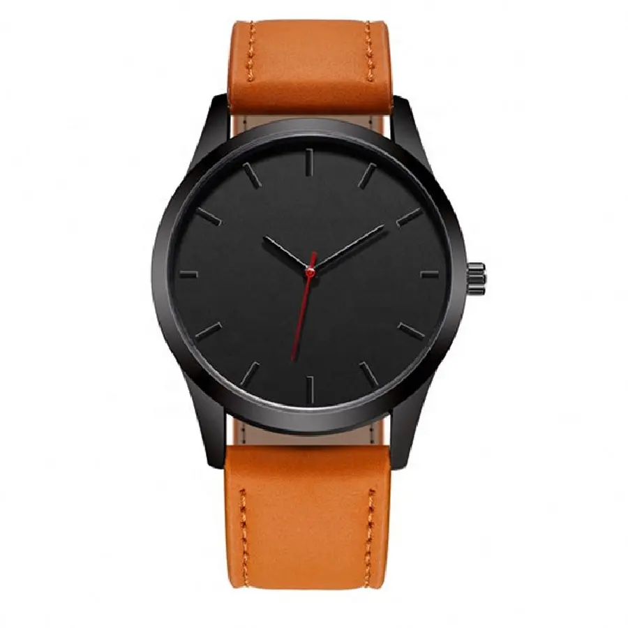 ساعة يد فاخرة عصرية سوداء من الكوارتز بتصميم OIE 158 للموظفين الترويجيين مع هدايا بشعار مخصص