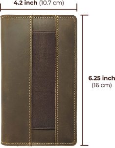 Taccuino da campo tascabile in pelle Vintage fatto a mano marrone e piccolo blocco Note sul campo taccuino porta carte di credito con penna - Product Image 1