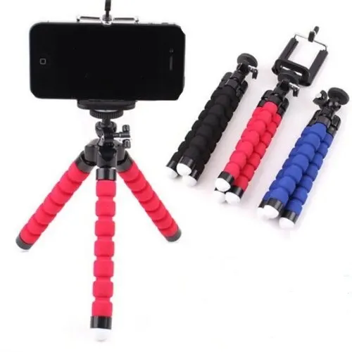 낙지 삼각대 전화 홀더 클립 브래킷 마운트 경량 유연한 카메라 Selfie Monopod 원격 제어