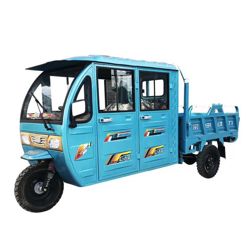 मोटर चालित तिपहिया ईंधन पेट्रोल तीन पहियों मोटरसाइकिल और डंप मोटर tricycle 3-4 के साथ यात्री कार्गो