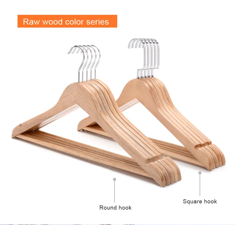 Multi Color Bestseller 100 pack coat Hangers for Cloths wholesale wood hanger Small MOQ Wooden Flat Hanger