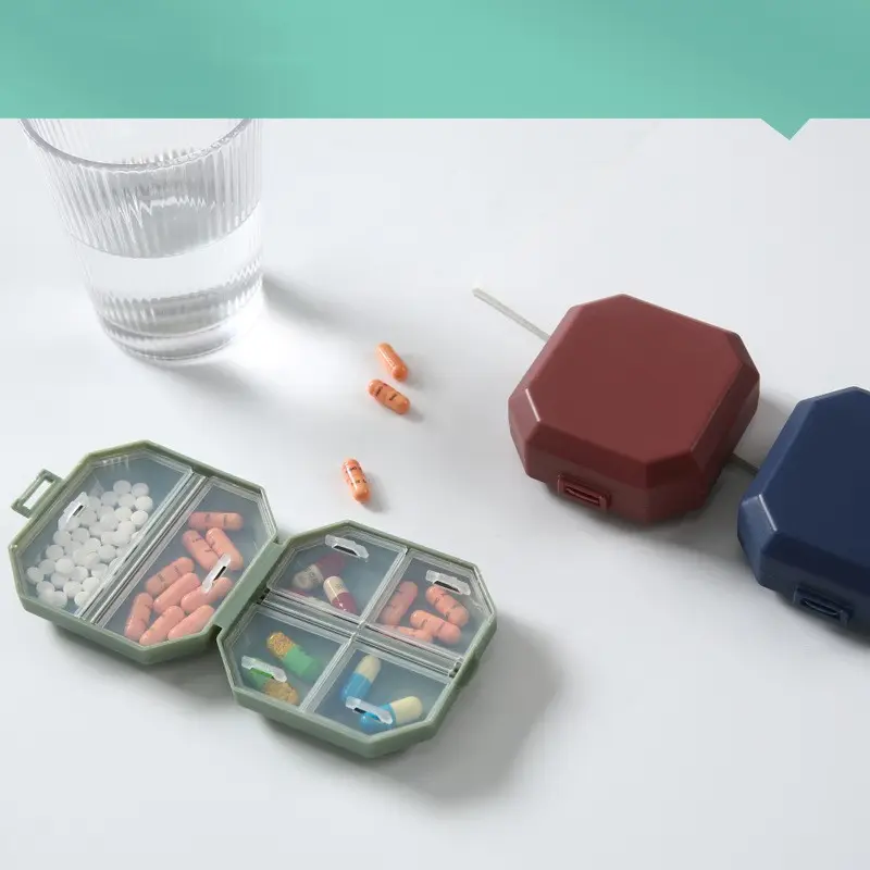 Boîte à pilules Portable de voyage créative de 7 jours, petite Mini boîte à médicaments hebdomadaire organisateur boîte de rangement en plastique pour la distribution de médicaments en comprimés