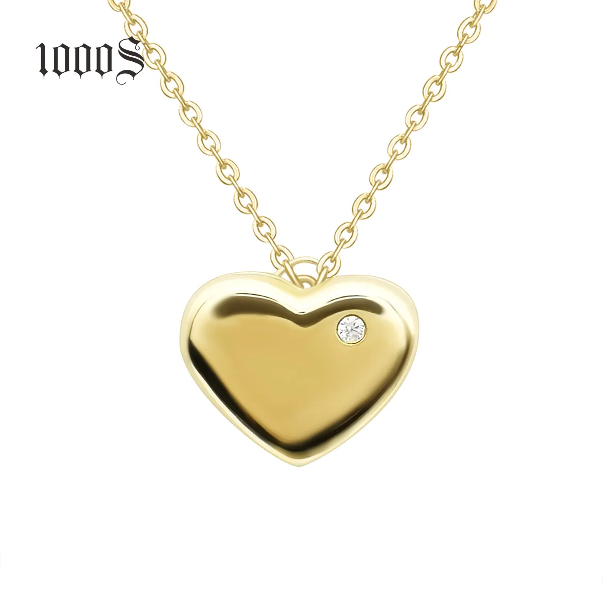 Mới nhất thiết kế 9K tinh khiết Vàng rắn có thể mở ra hình trái tim Hộp Vòng cổ trang sức bán buôn biểu tượng tùy chỉnh
