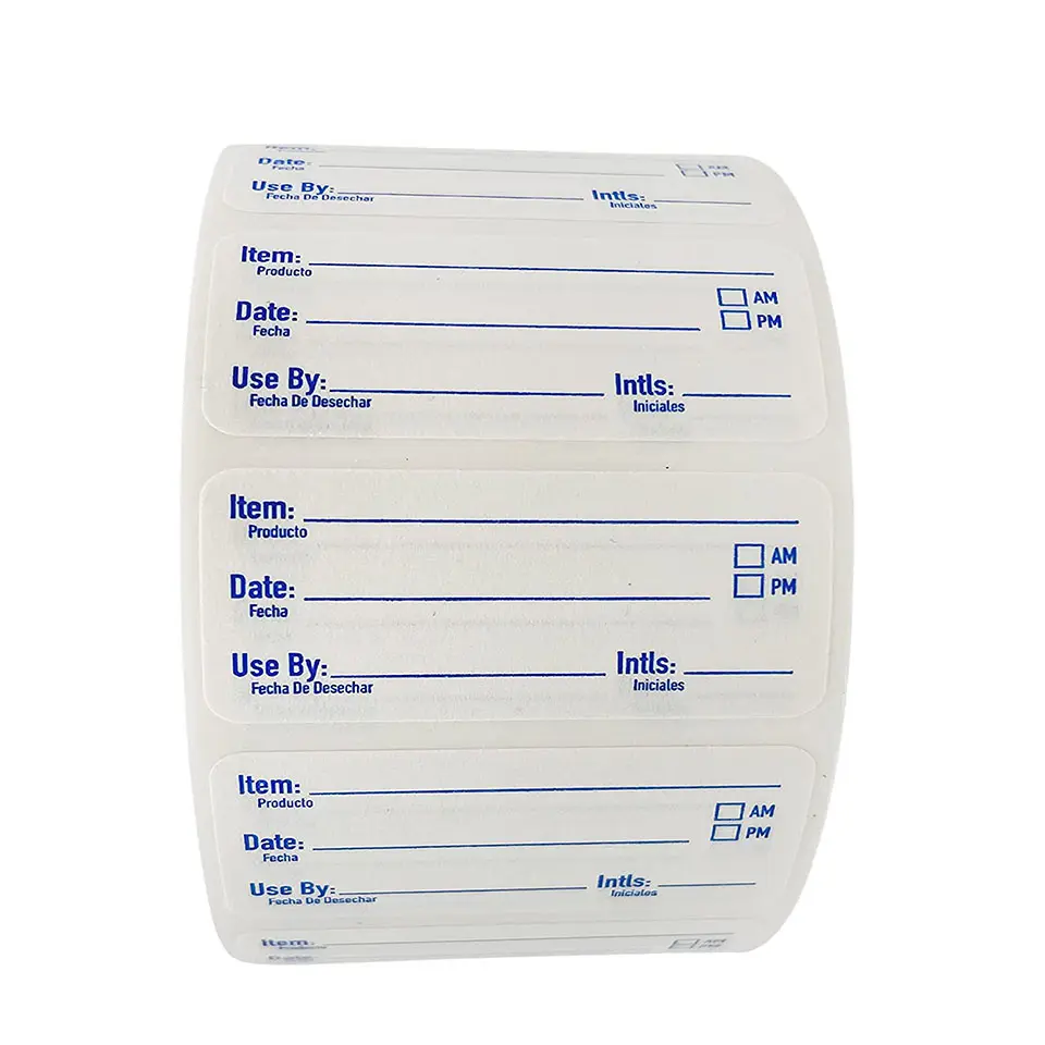 Autocollants d'étiquette dissolvables Étiquettes d'eau pour le rouleau de préparation de la rotation des aliments écrire des étiquettes dissolvables Aide de cuisine
