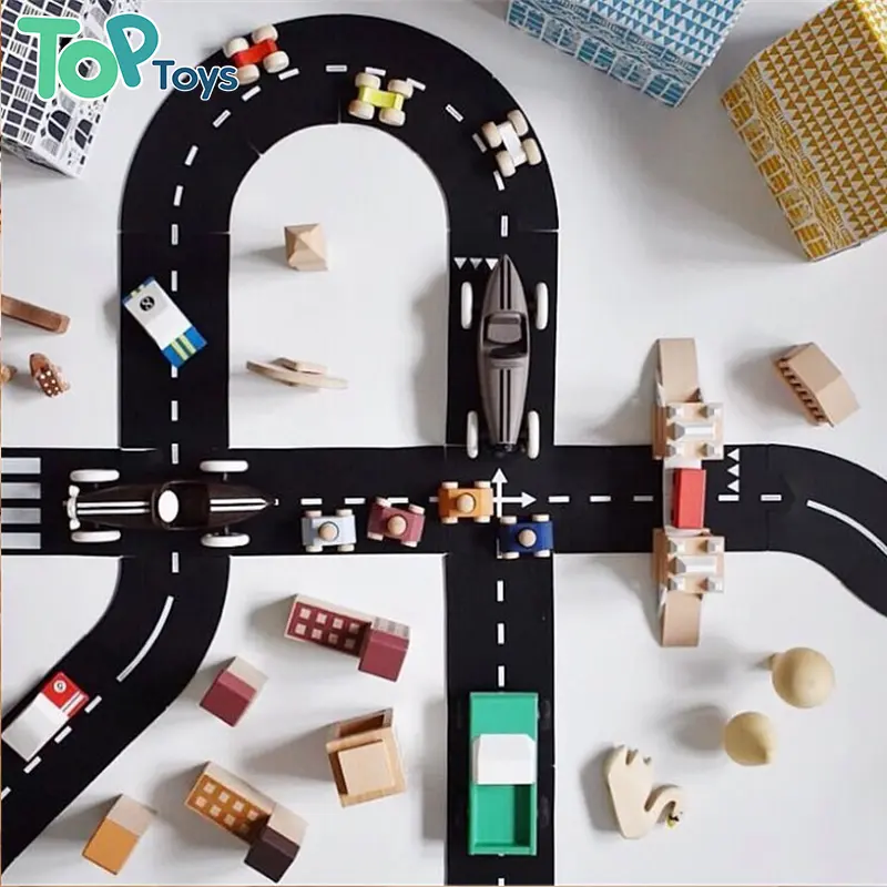 TOP Neues Design Gleis zug Set Spielzeug Montessori Holz spielzeug für Kinder Zug mit Gleis spielen Eisenbahn Diy Bahngleis Spielzeug