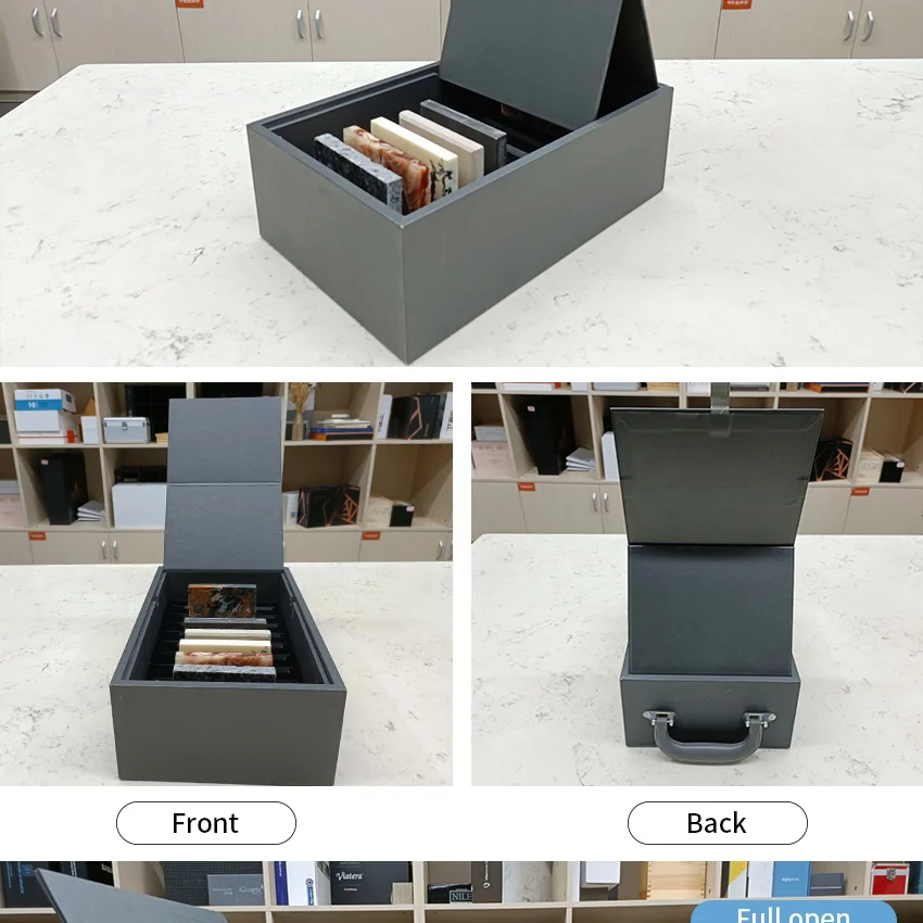 High Quality Custom Acrylic Paper Sample Ceramics Tile Marble Quartz Rock Granite Stone Samples Case Cardboard Display Box