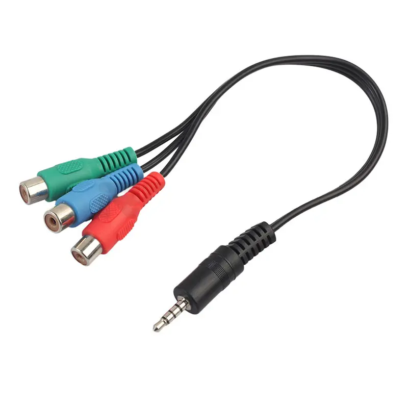 Nouveau câble AV de ligne de transfert Audio vidéo mère 3.5mm à 3RCA pour téléphones portables Dvd, caméras Lcd Tv produits numériques