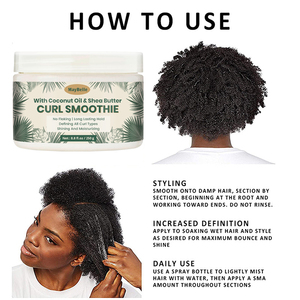 Private Label Moisturizing <strong>Leave</strong>-in Curling Cream Hydrate Curl Smoothie <strong>Define</strong> Curls Frizz Control &amp; Detangler - Product Image 2