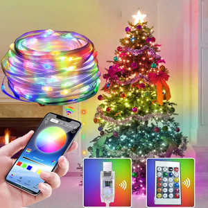 16ft 32ft USB LEDスマートストリングライトAPPリモートコントロールプログラミングパーティークリスマスツリーデコレーション音楽ピクセルRGBストリップライト - Product Image 1