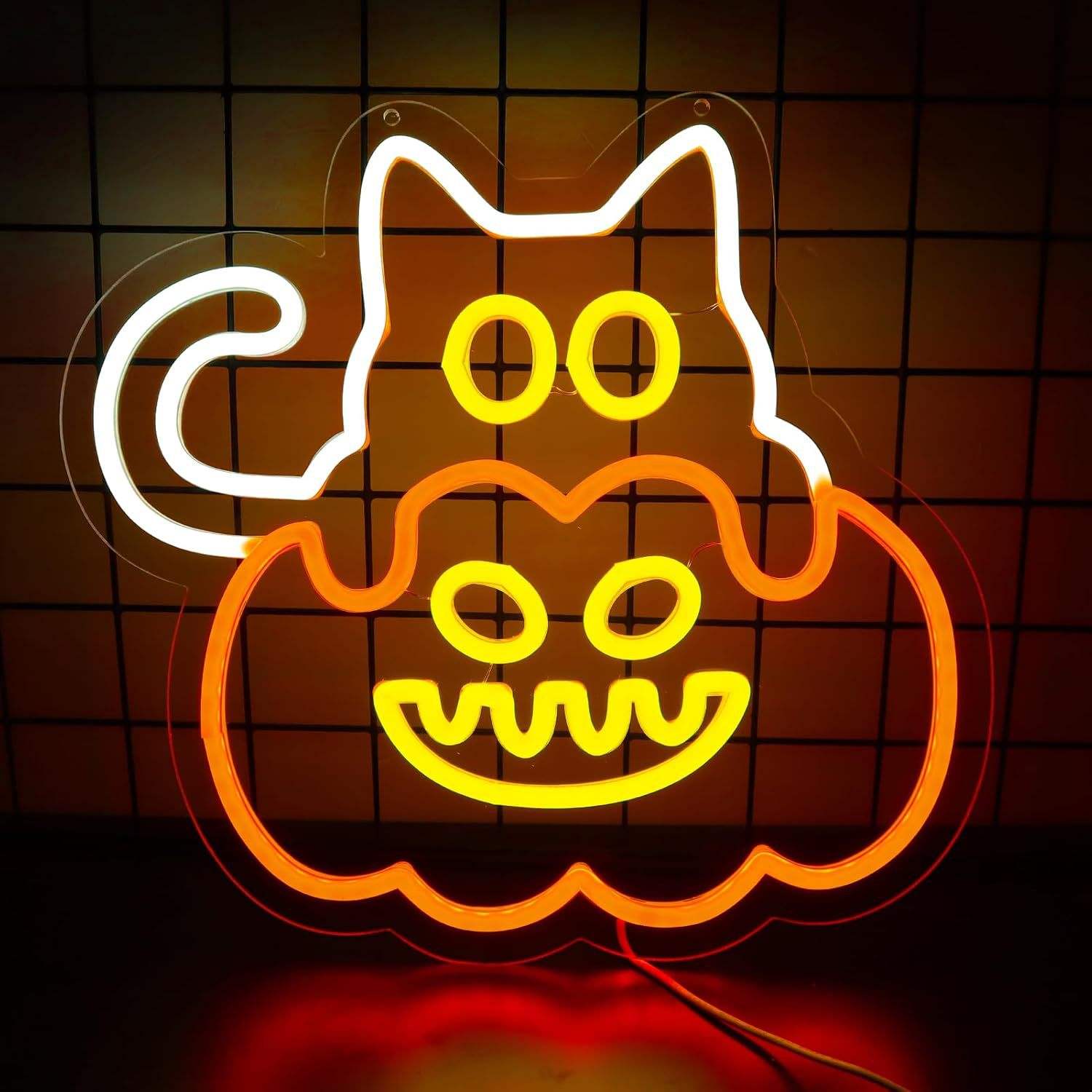 Chat citrouille 33*31cm