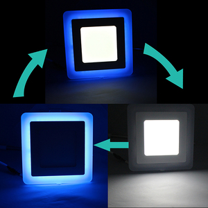 จงซานโคมไฟเพดาน Led 110V 220V,โคมไฟดาวน์ไลท์อัจฉริยะ3 + 3W 6 + 3W 12 + 4W 18 + 6W สองสีแผงไฟ Led สี่เหลี่ยม - Product Image 5
