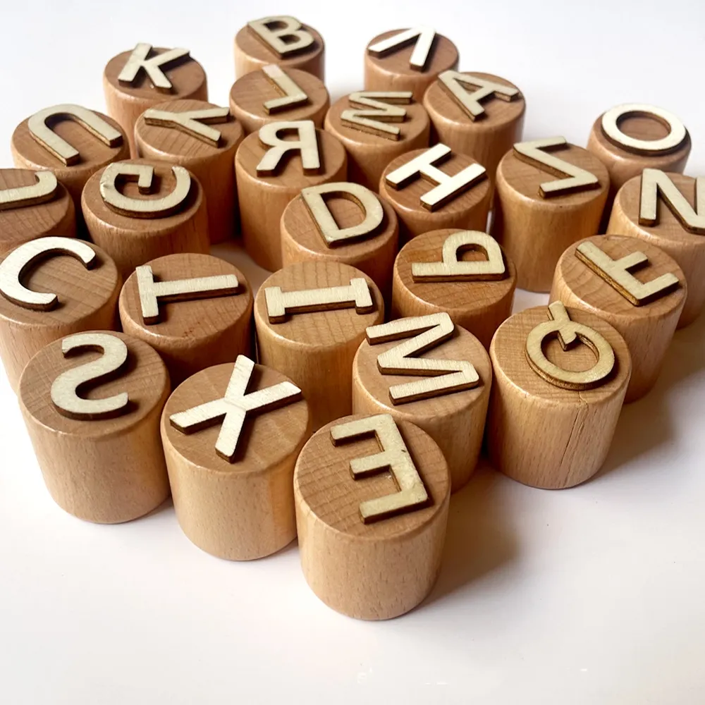 Comodidades do alfabeto dupla face, 26 peças, modelo sensorial de jogo, números e símbolos de massa para a criança