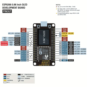 ESP8266 Nodemcu Programmable Development Board mit 2,44 cm OLED-Display WiFi-Modul Micro USB für DIY-Projekte